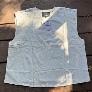 Parker White Studded Muscle Tee